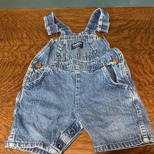 OshKosh B'gosh Washed Blue Denim Overalls with Gold Hardware
